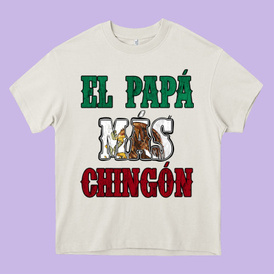 El Papa Mas Chingon Mexican Flag Heavy Core Tee Designed By Jasminsmagicworld