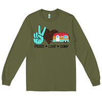 Army Green Peace Love Camp Long Sleeve Tee - Bettercallsaul