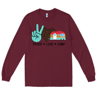 Burgundy Peace Love Camp Long Sleeve Tee - Bettercallsaul