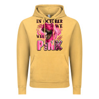Vintage Mustard in october we wear pink dinosaur Vintage Hoodie - LillyAllenDesigns