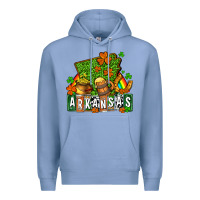 Colony Blue St. Patrick's Arkansas Premium Hoodie - OliviaCreatesArt