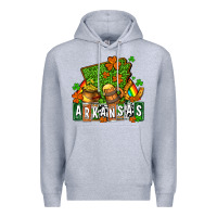 Heather Grey St. Patrick's Arkansas Premium Hoodie - OliviaCreatesArt