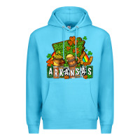 Ocean Blue St. Patrick's Arkansas Premium Hoodie - OliviaCreatesArt