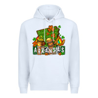 White St. Patrick's Arkansas Premium Hoodie - OliviaCreatesArt