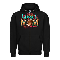 Black blessed american football mom lightbulb letters Zipper Hoodie - OliviaCreatesArt
