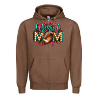 Chestnut blessed american football mom lightbulb letters Zipper Hoodie - OliviaCreatesArt