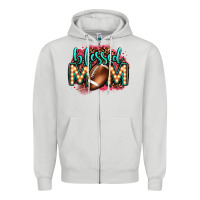 Dove Grey blessed american football mom lightbulb letters Zipper Hoodie - OliviaCreatesArt