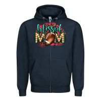 Navy blessed american football mom lightbulb letters Zipper Hoodie - OliviaCreatesArt