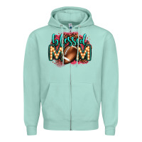 Blessed American Football Mom Lightbulb Letters Zipper Hoodie | Teevron