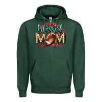 Sports Green blessed american football mom lightbulb letters Zipper Hoodie - OliviaCreatesArt