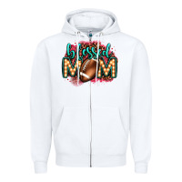 White blessed american football mom lightbulb letters Zipper Hoodie - OliviaCreatesArt