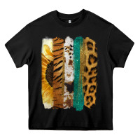 Black Leopard Sunflower Brush Strokes Heavy Core Tee - Jasminsmagicworld