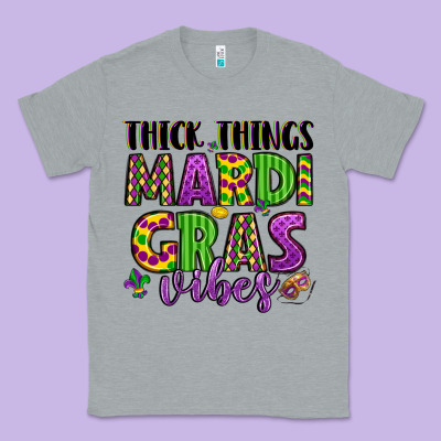 Thick Things Mardi Gras Vibes Classic Tee Designed By Lillyallendesigns
