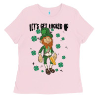 Bubblegum Pink let's get lucked up Ladies Tee - MaliasSmallBusiness