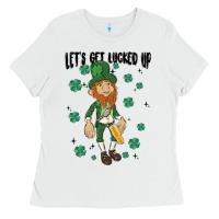 White let's get lucked up Ladies Tee - MaliasSmallBusiness