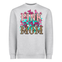 Heather Grey The pink is for my Mom Cancer Awareness Heavyweight Sweatshirt - HowdyJamesFarm