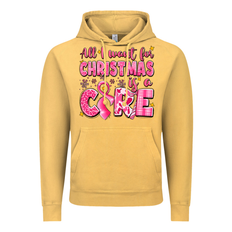 All I Want For Christmas Is A Cure Breast Cancer Vintage Hoodie by LillyAllenDesigns | Teevron