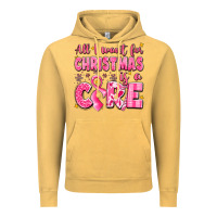 Vintage Mustard all i want for christmas is a cure breast cancer Vintage Hoodie - LillyAllenDesigns