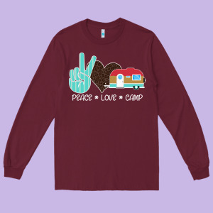 Peace Love Camp Long Sleeve Tee Designed By Bettercallsaul
