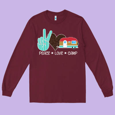 Peace Love Camp Long Sleeve Tee Designed By Bettercallsaul