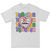 Dove Grey teacher and pencil heart Premium Tee - MaliasSmallBusiness