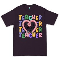 Plum teacher and pencil heart Premium Tee - MaliasSmallBusiness