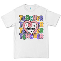 White teacher and pencil heart Premium Tee - MaliasSmallBusiness