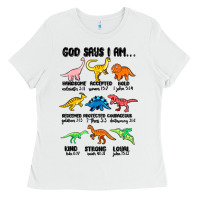 White god says i am dinosaurs handsome Ladies Tee - MaliasSmallBusiness