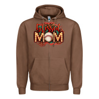 Chestnut blessed baseball mom lightbulb letters Zipper Hoodie - OliviaCreatesArt