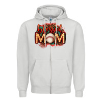 Dove Grey blessed baseball mom lightbulb letters Zipper Hoodie - OliviaCreatesArt