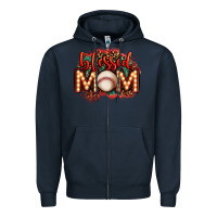 Navy blessed baseball mom lightbulb letters Zipper Hoodie - OliviaCreatesArt