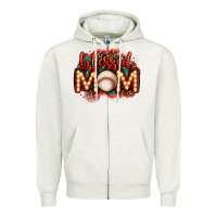 Oatmeal Heather blessed baseball mom lightbulb letters Zipper Hoodie - OliviaCreatesArt