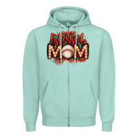 Seafoam blessed baseball mom lightbulb letters Zipper Hoodie - OliviaCreatesArt