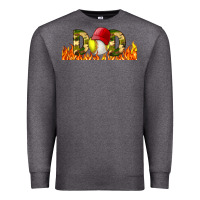 Charcoal Heather Baseball And Softball Dad Libbey Glass Premium Sweatshirt - BundleAndBundleShop
