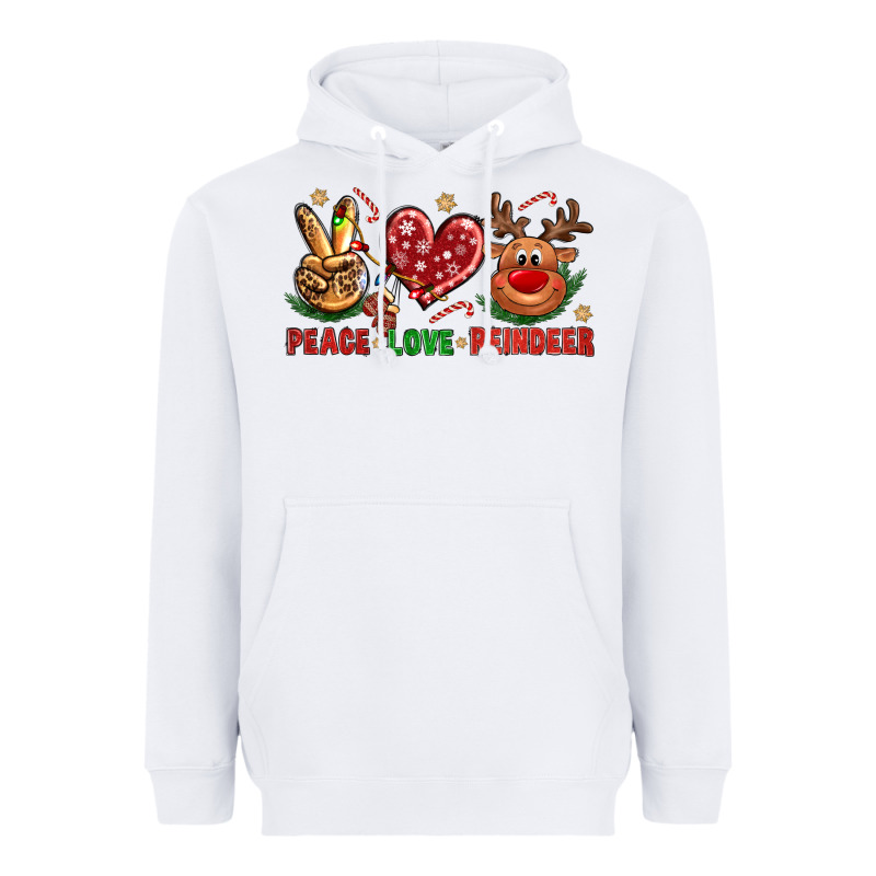 Peace Love Reindeer Christmas Heavyweight Hoodie by BundleAndBundleShop | Teevron