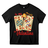 Black be my valentine with playing cards and key Heavy Core Tee - AdoDesignShop