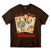 Chocolate Brown be my valentine with playing cards and key Heavy Core Tee - AdoDesignShop