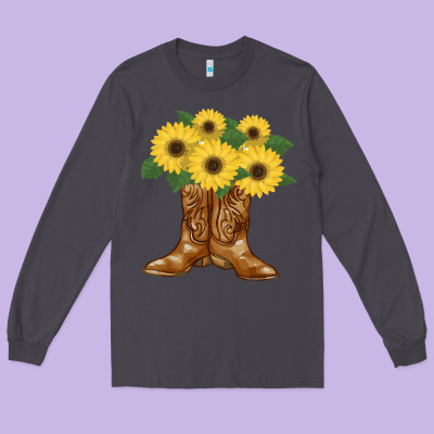 Cowgirl Boots Long Sleeve Tee Designed By Bettercallsaul