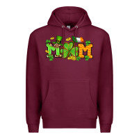 Burgundy St. Patrick's Day mom Premium Hoodie - OliviaCreatesArt