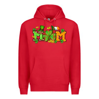 Red St. Patrick's Day mom Premium Hoodie - OliviaCreatesArt