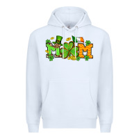 White St. Patrick's Day mom Premium Hoodie - OliviaCreatesArt