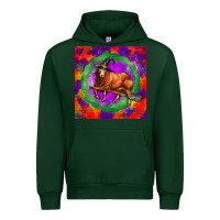 Forest Green halloween red angus bull Urban Hoodie - LillyAllenDesigns