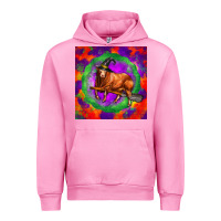 Fuchsia Pink halloween red angus bull Urban Hoodie - LillyAllenDesigns