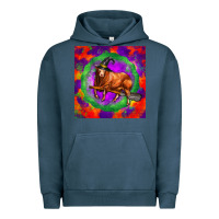 Pigment Midnight Navy halloween red angus bull Urban Hoodie - LillyAllenDesigns