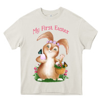 Cream Babies First Easter Girls Heavy Core Tee - Jasminsmagicworld