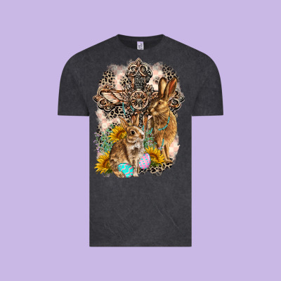Western Rabbit With Crosses Vintage Tee Designed By Lillyallendesigns