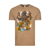 Vintage Coffee Western Rabbit with Crosses Vintage Tee - LillyAllenDesigns