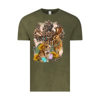 Vintage Olive Western Rabbit with Crosses Vintage Tee - LillyAllenDesigns