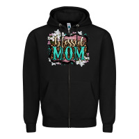 Black blessed mom Zipper Hoodie - OliviaCreatesArt
