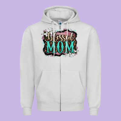 Blessed Mom Zipper Hoodie Designed By Oliviacreatesart